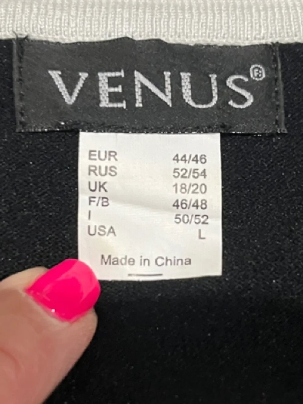 Venus Black and White Long Asymmetrical Top with pretty Zipper detailing - Picture 7 of 7